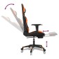 Sedia da Gaming con Poggiapiedi Nero e Arancione in Similpelle Sedia da Gaming con Poggiapiedi Nero e Arancione in Similpelle
