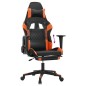 Sedia da Gaming con Poggiapiedi Nero e Arancione in Similpelle Sedia da Gaming con Poggiapiedi Nero e Arancione in Similpelle