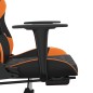 Sedia da Gaming con Poggiapiedi Nero e Arancione in Similpelle Sedia da Gaming con Poggiapiedi Nero e Arancione in Similpelle