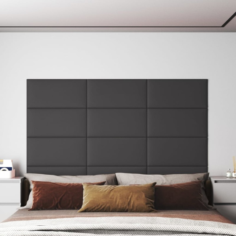 Pannelli Murali 12 pz Grigi 60x30 cm Similpelle 2,16 m² Pannelli Murali 12 pz Grigi 60x30 cm Similpelle 2,16 m²