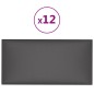 Pannelli Murali 12 pz Grigi 60x30 cm Similpelle 2,16 m² Pannelli Murali 12 pz Grigi 60x30 cm Similpelle 2,16 m²