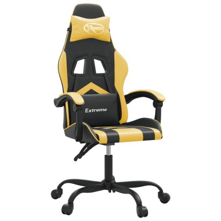 vidaXL Sedia da Gaming Nera e Oro in Similpelle