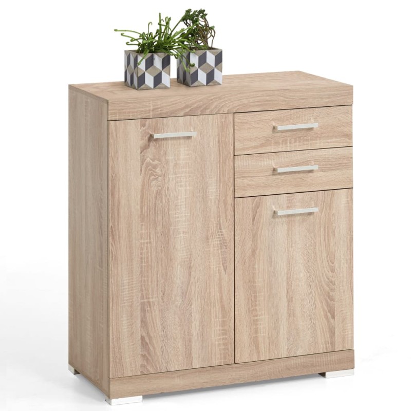 FMD Credenza con 2 Ante e 2 Cassetti 80x34,9x89,9 cm Rovere FMD Credenza con 2 Ante e 2 Cassetti 80x34,9x89,9 cm Rovere