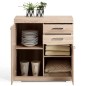 FMD Credenza con 2 Ante e 2 Cassetti 80x34,9x89,9 cm Rovere FMD Credenza con 2 Ante e 2 Cassetti 80x34,9x89,9 cm Rovere