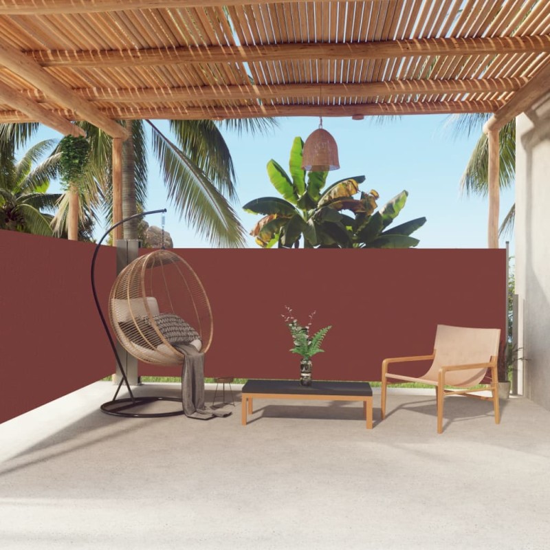 Tenda da Sole Laterale Retrattile Marrone 140x600 cm Tenda da Sole Laterale Retrattile Marrone 140x600 cm