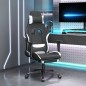 Sedia da Gaming con Poggiapiedi Nero e Bianco in Tessuto Sedia da Gaming con Poggiapiedi Nero e Bianco in Tessuto