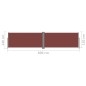 Tenda da Sole Laterale Retrattile Marrone 140x600 cm Tenda da Sole Laterale Retrattile Marrone 140x600 cm