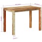 vidaXL Tavolo da Pranzo 110x55x76 cm in Legno Massello di Recupero