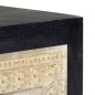 Comodino Intagliato a Mano Grigio 40x30x50 cm Massello di Mango Comodino Intagliato a Mano Grigio 40x30x50 cm Massello di Mango