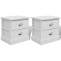 Comodini In Stile Francese 2 Pezzi Bianco Comodini In Stile Francese 2 Pezzi Bianco