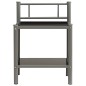 Comodini 2 pz Grigio e Nero in Metallo e Vetro Comodini 2 pz Grigio e Nero in Metallo e Vetro