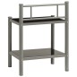 Comodini 2 pz Grigio e Nero in Metallo e Vetro Comodini 2 pz Grigio e Nero in Metallo e Vetro
