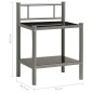 Comodini 2 pz Grigio e Nero in Metallo e Vetro Comodini 2 pz Grigio e Nero in Metallo e Vetro