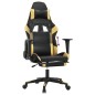 vidaXL Sedia da Gaming con Poggiapiedi Nero e Oro in Similpelle vidaXL Sedia da Gaming con Poggiapiedi Nero e Oro in Similpelle