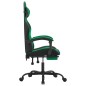 Sedia da Gaming con Poggiapiedi Nero e Verde in Similpelle Sedia da Gaming con Poggiapiedi Nero e Verde in Similpelle