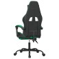 Sedia da Gaming con Poggiapiedi Nero e Verde in Similpelle Sedia da Gaming con Poggiapiedi Nero e Verde in Similpelle