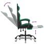 Sedia da Gaming con Poggiapiedi Nero e Verde in Similpelle Sedia da Gaming con Poggiapiedi Nero e Verde in Similpelle