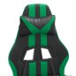 Sedia da Gaming con Poggiapiedi Nero e Verde in Similpelle Sedia da Gaming con Poggiapiedi Nero e Verde in Similpelle