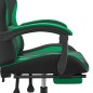 Sedia da Gaming con Poggiapiedi Nero e Verde in Similpelle Sedia da Gaming con Poggiapiedi Nero e Verde in Similpelle
