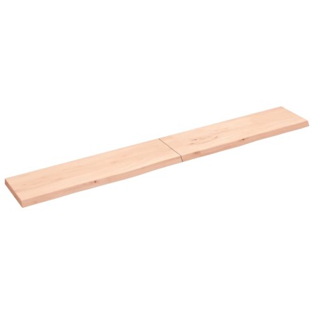 Ripiano a Parete 220x30x4 cm Legno Massello Rovere Non Trattato