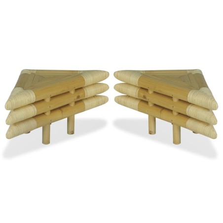 Comodini 2 pz 60x60x40 cm in Bambù Naturale