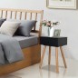 Comodini Set 2 pz in Massello di Pino 40x30x61 cm Neri Comodini Set 2 pz in Massello di Pino 40x30x61 cm Neri