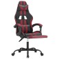Sedia da Gaming con Poggiapiedi Nero e Rosso Vino in Similpelle Sedia da Gaming con Poggiapiedi Nero e Rosso Vino in Similpelle