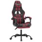 Sedia da Gaming con Poggiapiedi Nero e Rosso Vino in Similpelle Sedia da Gaming con Poggiapiedi Nero e Rosso Vino in Similpelle