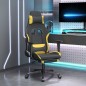 Sedia da Gaming con Poggiapiedi Nero e Giallo in Tessuto Sedia da Gaming con Poggiapiedi Nero e Giallo in Tessuto