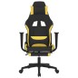 Sedia da Gaming con Poggiapiedi Nero e Giallo in Tessuto Sedia da Gaming con Poggiapiedi Nero e Giallo in Tessuto