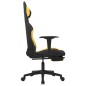 Sedia da Gaming con Poggiapiedi Nero e Giallo in Tessuto Sedia da Gaming con Poggiapiedi Nero e Giallo in Tessuto