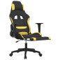 Sedia da Gaming con Poggiapiedi Nero e Giallo in Tessuto Sedia da Gaming con Poggiapiedi Nero e Giallo in Tessuto