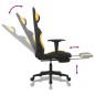 Sedia da Gaming con Poggiapiedi Nero e Giallo in Tessuto Sedia da Gaming con Poggiapiedi Nero e Giallo in Tessuto