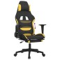 Sedia da Gaming con Poggiapiedi Nero e Giallo in Tessuto Sedia da Gaming con Poggiapiedi Nero e Giallo in Tessuto