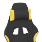 Sedia da Gaming con Poggiapiedi Nero e Giallo in Tessuto Sedia da Gaming con Poggiapiedi Nero e Giallo in Tessuto