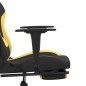 Sedia da Gaming con Poggiapiedi Nero e Giallo in Tessuto Sedia da Gaming con Poggiapiedi Nero e Giallo in Tessuto