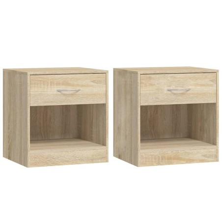 Comodini 2 pz con Cassetto Colore Rovere