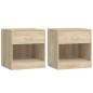 Comodini 2 pz con Cassetto Colore Rovere Comodini 2 pz con Cassetto Colore Rovere