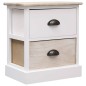 Comodini 2pz Bianco e Naturale 38x28x45cm in Legno di Paulonia Comodini 2pz Bianco e Naturale 38x28x45cm in Legno di Paulonia