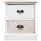 Comodini 2pz Bianco e Naturale 38x28x45cm in Legno di Paulonia Comodini 2pz Bianco e Naturale 38x28x45cm in Legno di Paulonia
