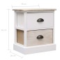 Comodini 2pz Bianco e Naturale 38x28x45cm in Legno di Paulonia Comodini 2pz Bianco e Naturale 38x28x45cm in Legno di Paulonia