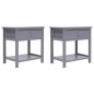 Comodini 2pz Grigi 40x29x42 cm in Legno di Paulonia Comodini 2pz Grigi 40x29x42 cm in Legno di Paulonia
