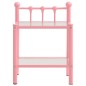 Comodini 2 pz Rosa e Trasparente in Metallo e Vetro Comodini 2 pz Rosa e Trasparente in Metallo e Vetro
