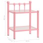 Comodini 2 pz Rosa e Trasparente in Metallo e Vetro Comodini 2 pz Rosa e Trasparente in Metallo e Vetro