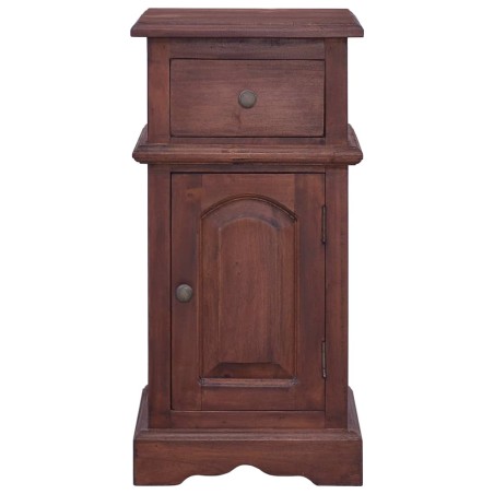 Comodino Classico Marrone in Legno Massello di Mogano