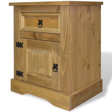 Comodino in Legno di Pino Messicano Corona Range 53x39x67 cm