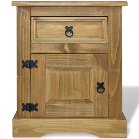 Comodino in Legno di Pino Messicano Corona Range 53x39x67 cm