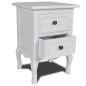 Comodino con 2 Cassetti in MDF Bianco Comodino con 2 Cassetti in MDF Bianco