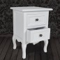 Comodino con 2 Cassetti in MDF Bianco Comodino con 2 Cassetti in MDF Bianco