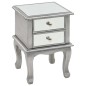 Comodino Specchiato in MDF e Vetro 34,5x30x50 cm Comodino Specchiato in MDF e Vetro 34,5x30x50 cm